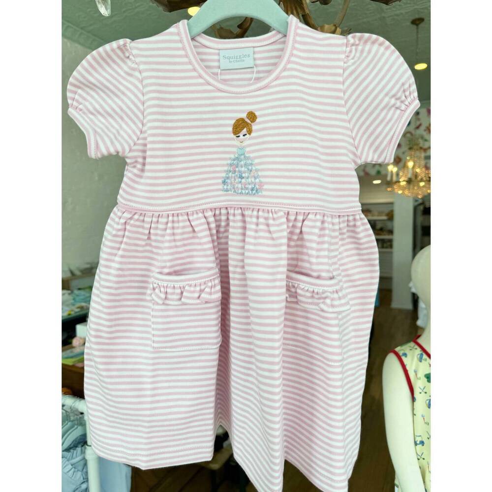 NEW SQUIGGLES girls stitched princess dress in pink